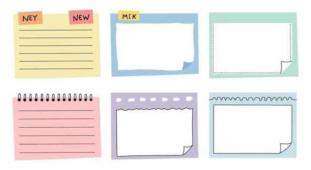 Note pad set with blank paper and notepad paper vector