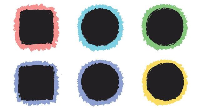 A set of four oval frames with different colors vector