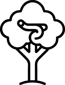 Outline tree illustration with a snake on its branches for print projects vector