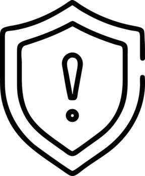 contorno estilo seguridad proteger icono con atención símbolo para digital diseños vector