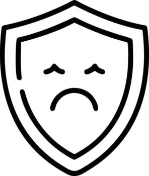 contorno proteger con triste cara dentro para usuario interfaz diseño y la seguridad cibernética vector