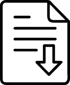 papel sábana con descargar flecha en sencillo contorno estilo para usuario interfaz vector