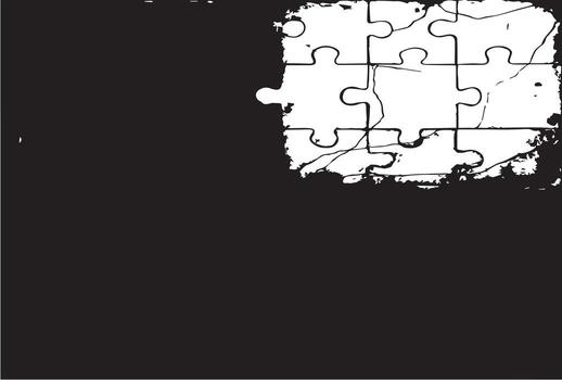 Abstract Mixed-Media Composition with Puzzle Elements vector