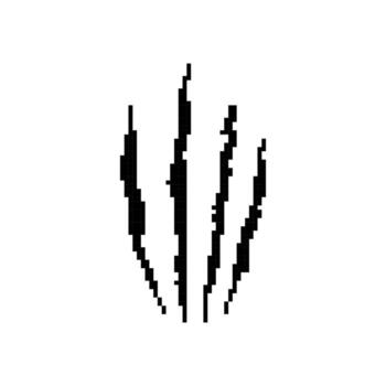 Mosaic claw marks in pixel design featuring bold black vertical lines vector