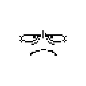 mosaico píxel Arte enojado cara con agudo líneas reflejando negativo emoción vector