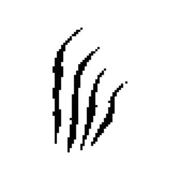 Mosaic pixel art. sharp black claws in retro style with bold lines on white background vector
