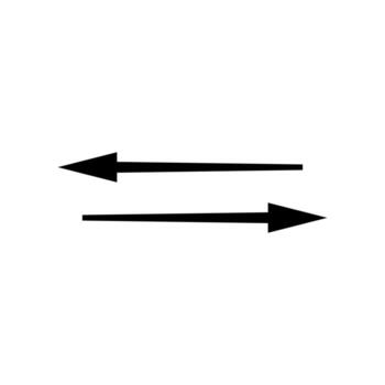 Arrows point in opposite directions showing movement and directionality vector