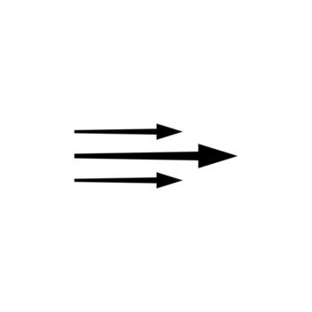 Arrows indicating straight and precise motion with clear direction and steady flow vector