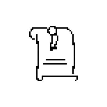 píxel Desplazarse icono con sello en retro mosaico estilo para fantasía o juego ui diseño vector