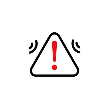Exclamation alert symbol inside triangle shows danger notification caution warning urgency vector