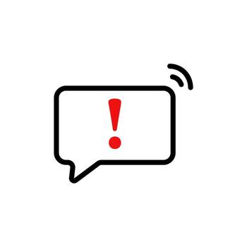 exclamación marca en habla burbuja Destacar alertas con urgencia para advertencias y notificaciones vector