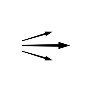 Arrow symbols representing movement and direction in various straight configurations vector