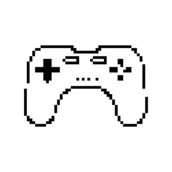 Mosaic pixel art controller with retro 8 bit style features iconic gamepad design vector