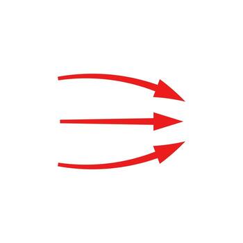 Arrow flow design exhibiting aerodynamic redirection in smooth motion vector