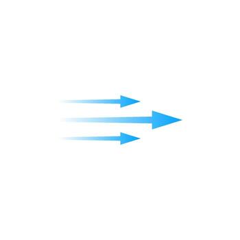 Arrow flow illustrating multiple blue arrows displaying dynamic motion and direction vector