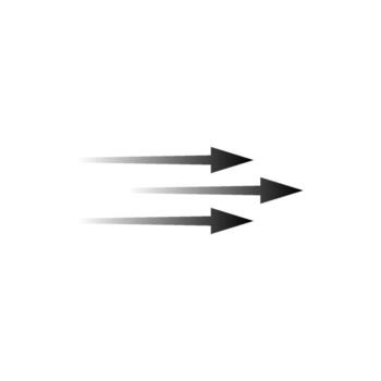 Arrow flow dynamics in motion with bold black arrows pointing in a single direction vector