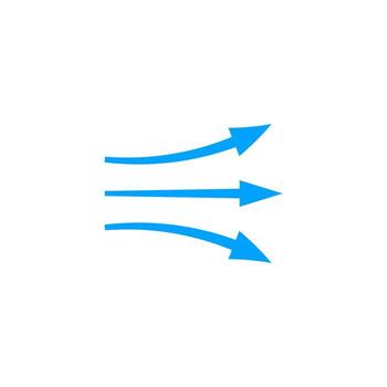 flecha movimiento mostrando fluir y dirección en dinámica azul curvo y Derecho modelo vector