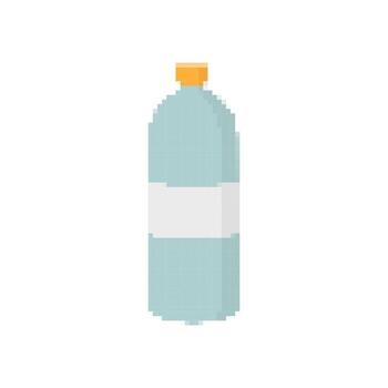Mosaic pixel water bottle with simple design and basic shape for visual impact and clarity vector