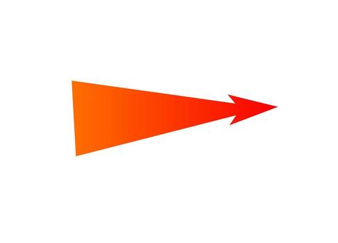 Bold red and orange arrow with gradient design for dynamic strategy and movement concept vector