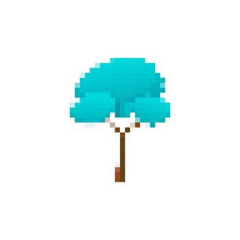 mosaico estilo pixelado árbol icono con sencillo y limpiar diseño vector