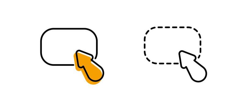 Highlight icons with pointer and annotation elements in minimal ui style vector