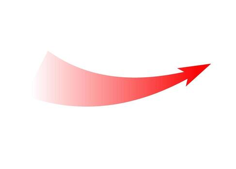 Curved red arrow illustrating dynamic attack strategy in combat movement with strong motion vector