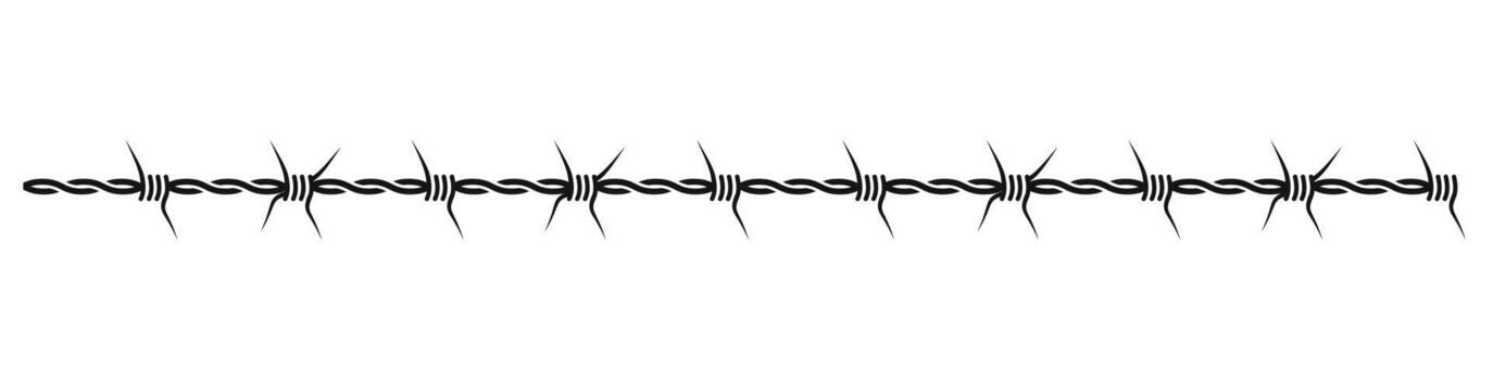 Wire line with sharp barbed elements symbolizing protection and security concepts vector