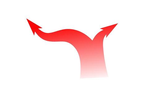 Curved and straight red arrows for strategy and dynamic combat movement representation vector