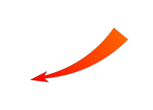Bold red arrow with aggressive curve suggesting dynamic motion and strategic path vector
