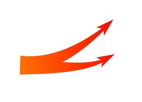 Dynamic curved arrow design showing split strategy in war and tactical movement vector