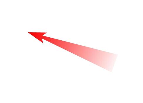 Bold dynamic red arrow with aggressive shape suggests attack and motion for war strategy visuals vector