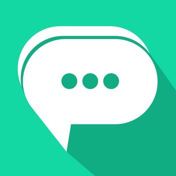Flat Message Chat Icon with Long Shadow vector