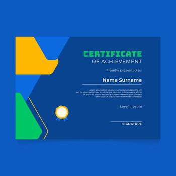 Certificate Design with Abstract Rounded Triangle Composition Border Accents vector