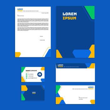 Elegant and modern stationery mock up for branding. Clean design with rounded triangle geometric accent vector