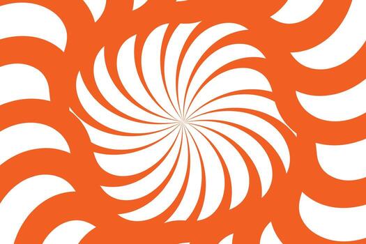 Vibrant Orange and White Abstract Geometric Shapes with Retro Swirl Pattern. vector