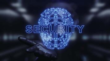 le mot Sécurité est affiché sur une embrasé bleu Contexte video