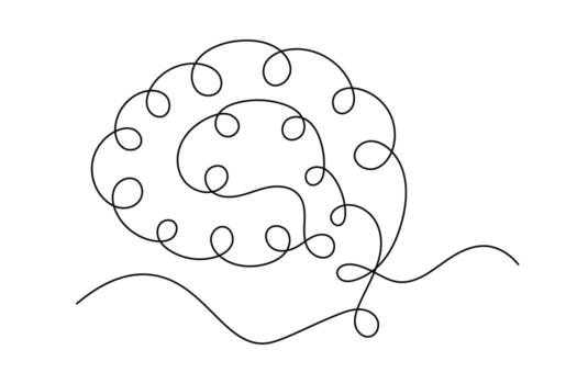 continuo línea resumen cerebro vector