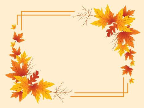 Autumn Leaves Frame Background and Hand Drawn Frame Autumn Background Maple Leaf Autumn Background vector