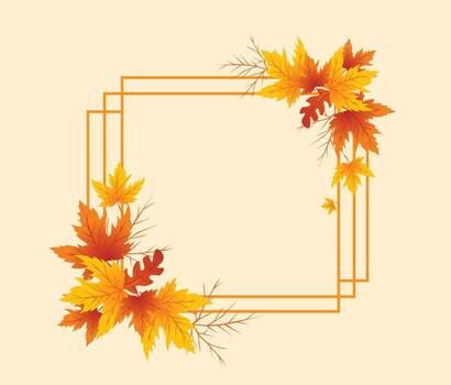 Autumn Leaves Frame Backgrounds and Hand Drawn Frame Autumn Background, Maple Leaf Autumn Background vector