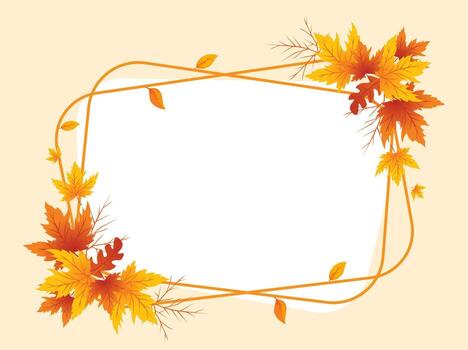 Autumn Leaves Frame Backgrounds, Hand Drawn Frame Autumn Background, Maple Leaf Autumn Background vector