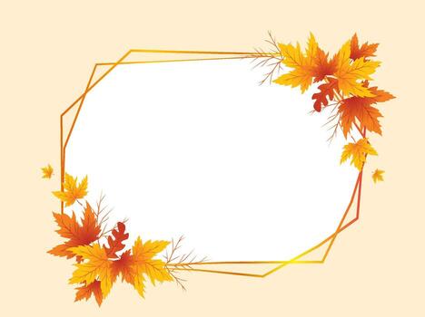 Autumn Leaves Frame Background, Hand Drawn Frame Autumn Background, Maple Leaf Autumn Background vector