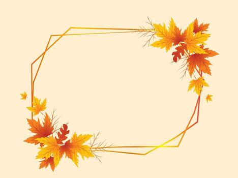 Autumn Leaves Frame Background, Hand Drawn Frame Autumn Backgrounds, Maple Leaf Autumn Background vector