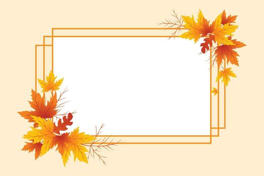 Autumn Leaves Frame Background or Hand Drawn Frame Autumn Background, Maple Leaf Autumn Background vector