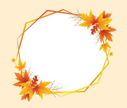 Autumn Leaves Frame Background, Hand Drawn Frame Autumn Background, Autumn Backgrounds vector