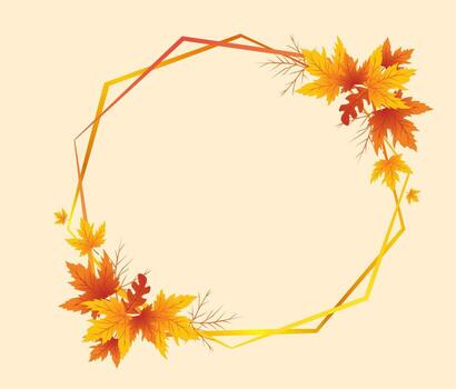 Autumn Leaves Frame Background, Hand Drawn Frame Autumn Background, Autumn frame Backgrounds vector