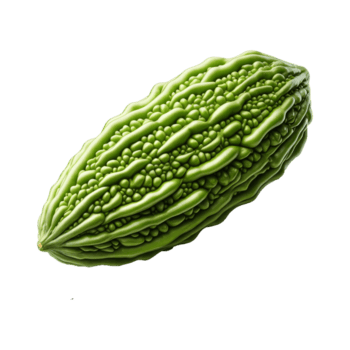 un soltero amargo melón con un con baches textura desplegado en contra un llanura aislado espacio para visual apelación png