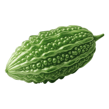 un soltero amargo melón con un con baches textura es desplegado en contra un llanura rodeando espacio png