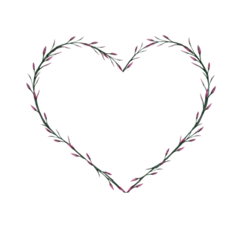 Wreath in the shape of a heart with twigs. Watercolor illustration. Simple hand drawn picture isolated on background. Heart template for print product, logo. Postcards for Valentine's Day, March 8 png