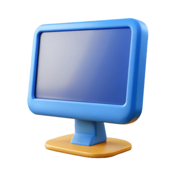 retro azul computador monitor com laranja base png