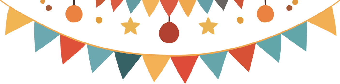 grafisch Abbildungen zeigen ein runden Flagge oder ein mehrfarbig dreieckig Flagge hängend im ein Bogen. Dort sind Bälle und sternförmig Dekorationen. es können Sein benutzt wie dekorativ Elemente zum verschiedene Designs png